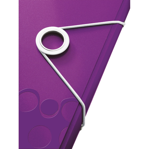 Leitz WOW Gummibandmappe A4 – Polypropylen (PP), metallisch violett, bis 150 Blatt