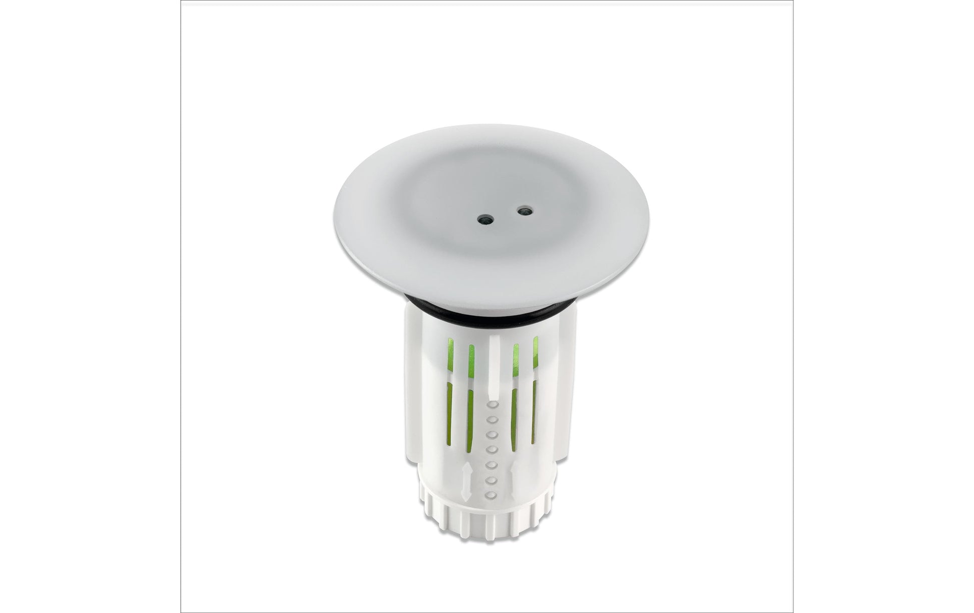 Abfluss-fee Abflussstopfen LED 4,5 V – Ø6,5 cm, Kunststoff, Chrom/Weiss