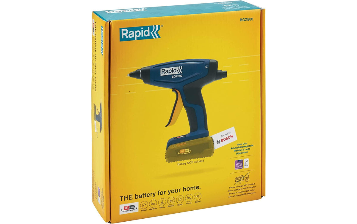 Rapid Heissklebepistole BGX500 – 18 V – Solo – Aufwärmzeit 3 min