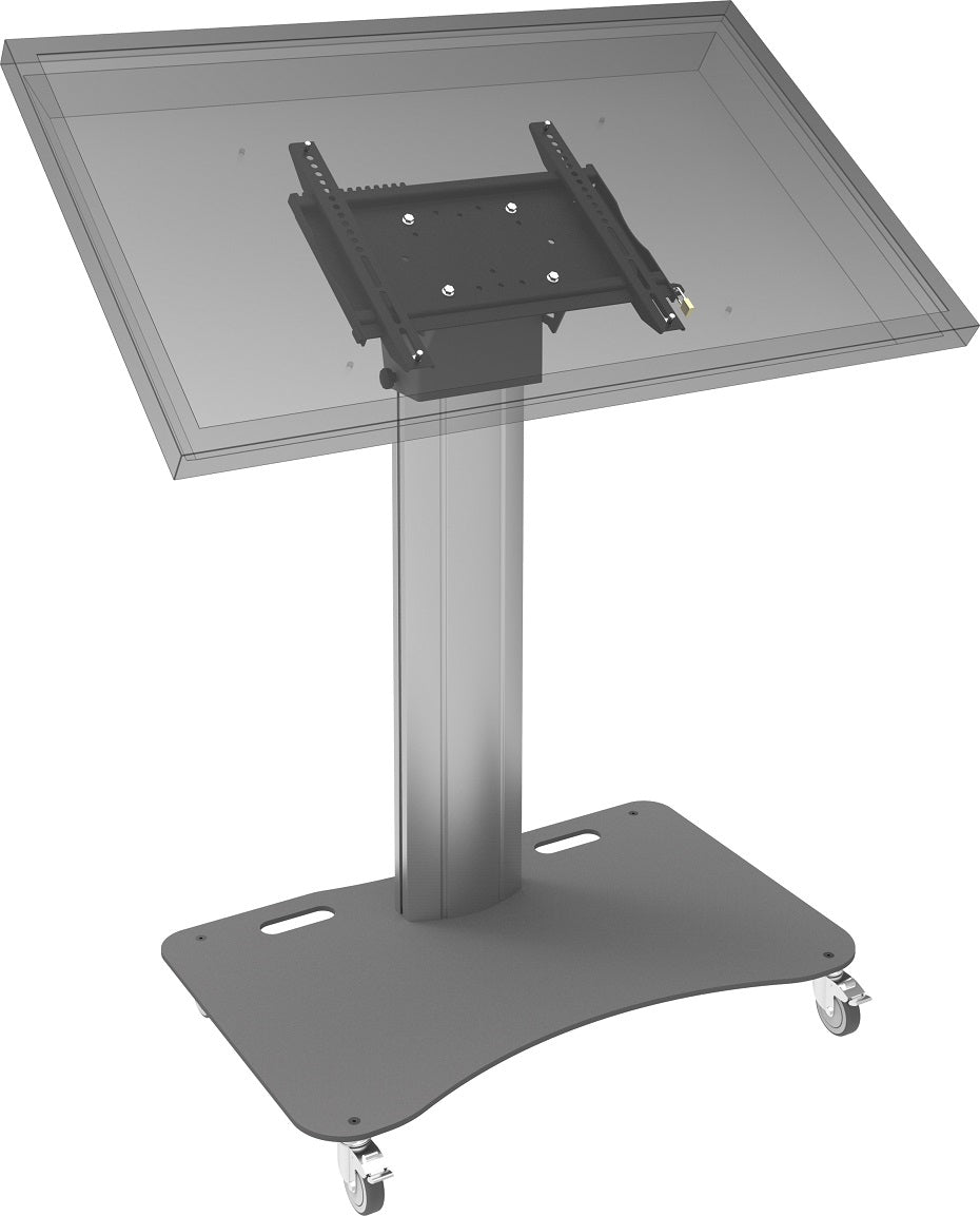 SmartMetals TV-Wagen – bis 50" – bis 65 kg, mit Rollen – Aluminium/Grau