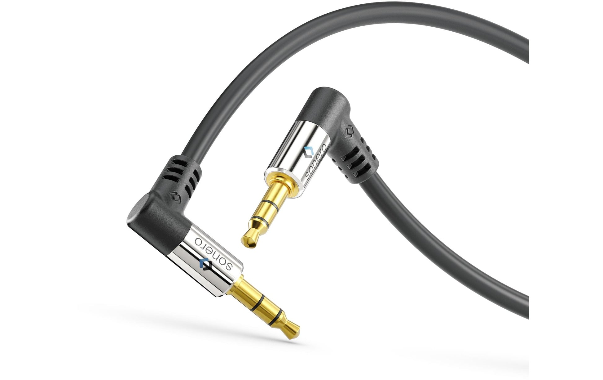 Sonero 3,5 mm Klinkenkabel – 3,5 mm Klinke Stecker 90° – 3,5 mm Klinke Stecker 90° – 1,5 m, 3-pol (TRS), vergoldet