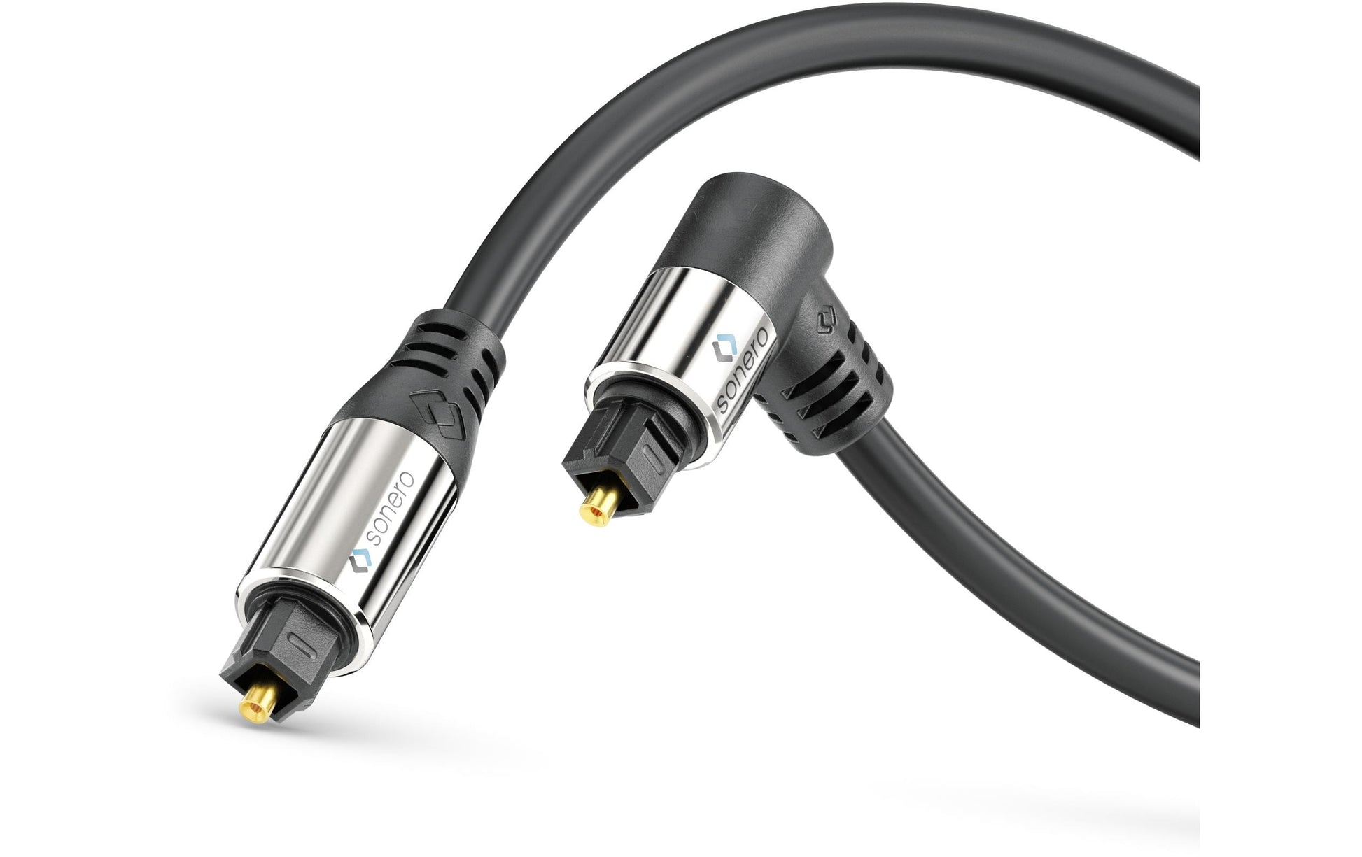 Sonero Toslink-Kabel (optisch) – Toslink Stecker–90° Stecker – 7,5 m, vergoldete Stecker