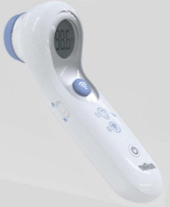 Braun Berührungsloses Stirnthermometer – farbcodiertes Display, Stumm-Modus, wasserfest, BPA-frei