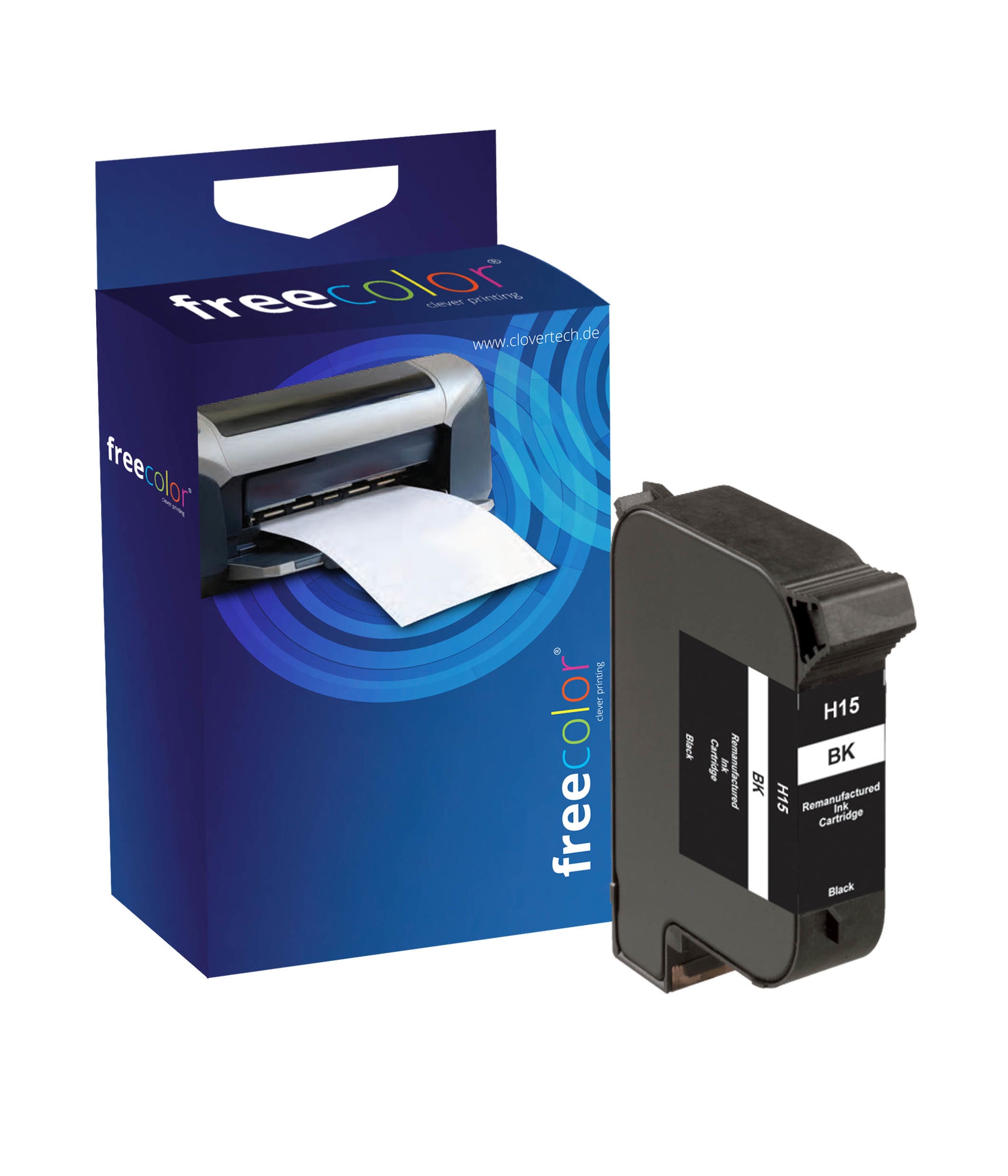 Freecolor 15 Schwarz Tintenpatrone (Kompatibel) – 950 Seiten – für HP DeskJet/OfficeJet/PSC