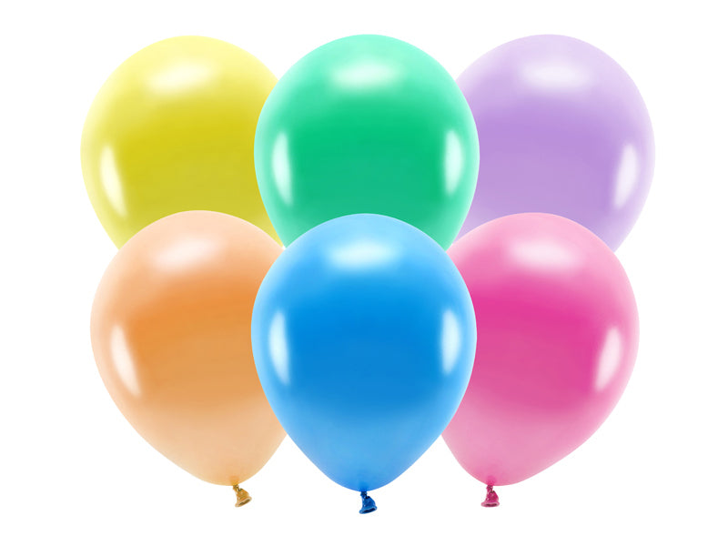 PartyDeco Luftballons – mehrfarbig, metallic – Ø 30 cm – Latex – 10 Stk