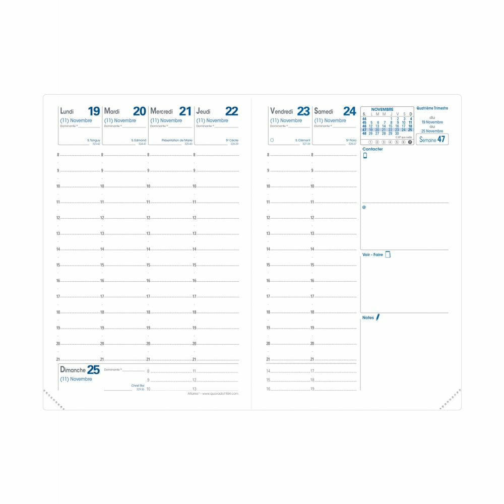 Quo Vadis Affaires Kalender-Einlage – 1 Woche/2 Seiten, 10 × 15 cm, 2026