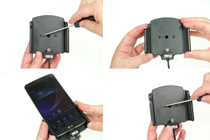 Brodit Auto-Halterung, kabelgebunden, Micro-USB – für ProClip 527630 und Geräte 7,5–8,9 cm – Schwarz