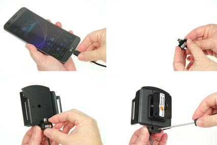 Brodit Auto-Halterung, kabelgebunden, Micro-USB – für ProClip 527630 und Geräte 7,5–8,9 cm – Schwarz