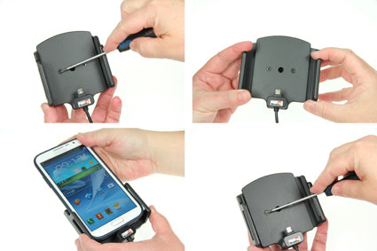 Brodit Active Halter Kfz-Ladehalterung – Zigarettenanzünder – für Smartphones 7,5–8,9 cm – schwarz
