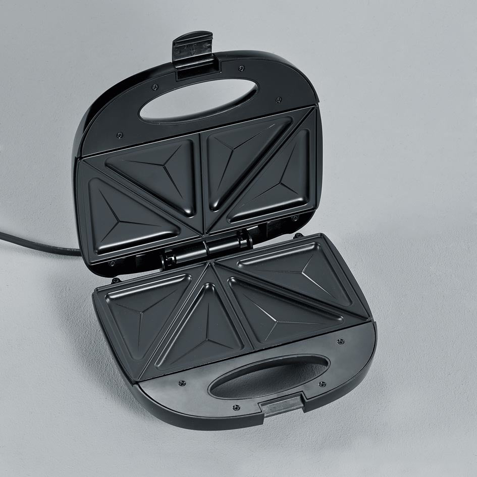 Severin Sandwichmaker SA 2969 – 4 Sandwiches, 600 W, teflonbeschichtet – schwarz/edelstahl