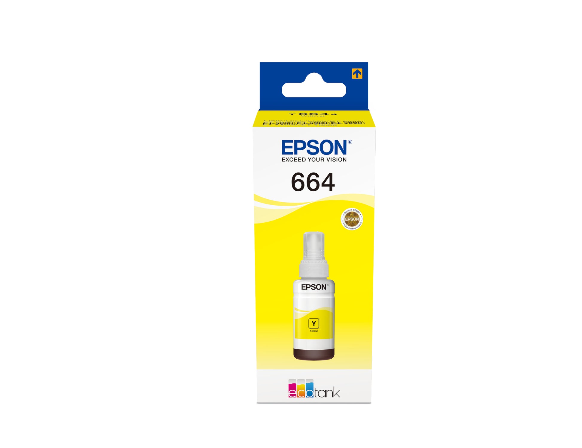Epson 664 Gelb Tintenpatrone (Original) – 70 ml – für EcoTank L555/L355/ET-4550 – T664440