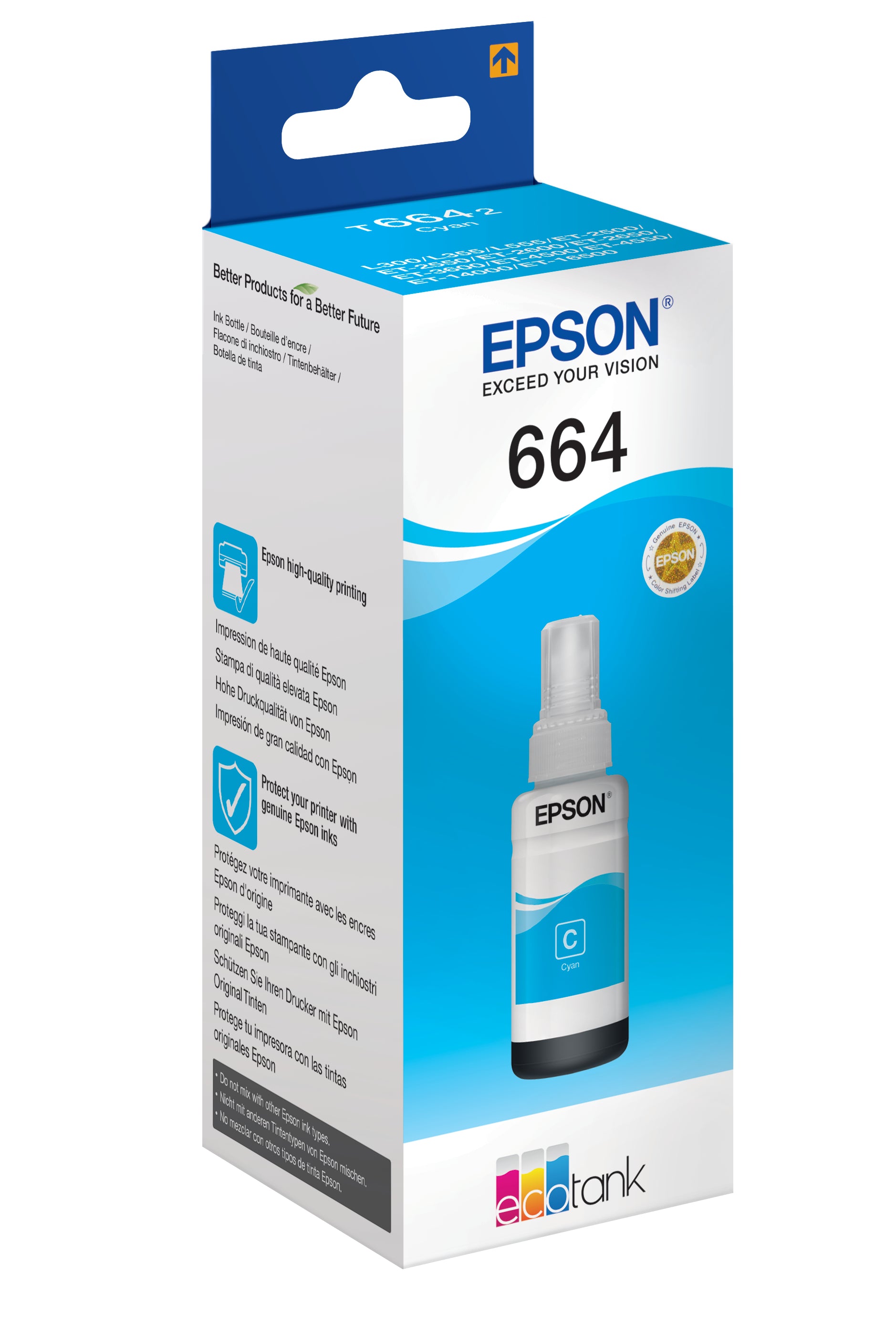 Epson Tintenpatrone T6642, cyan – für Tintenstrahldrucker und Multifunktionsgeräte