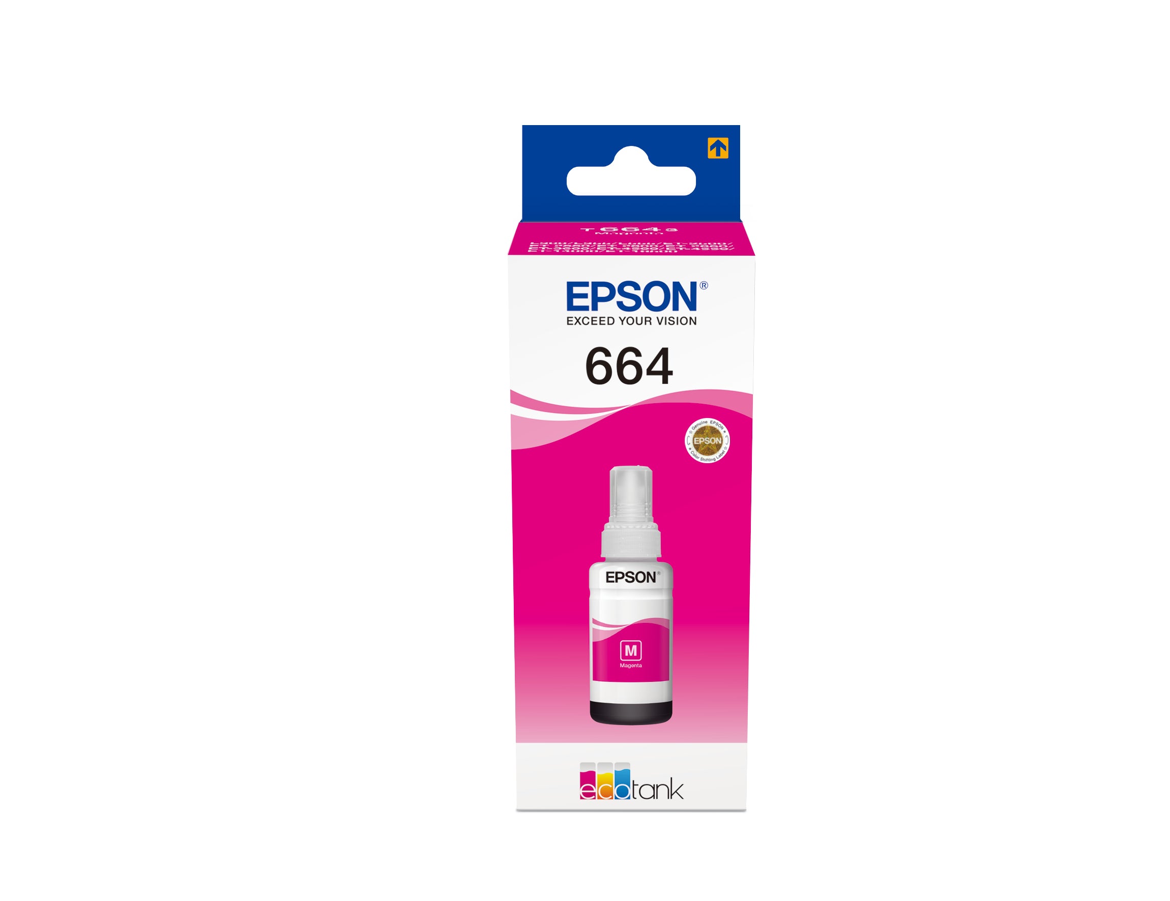 Epson 664 Magenta Tintenpatrone (Original) – 70 ml – für EcoTank L555/L355/ET-4550 … – T664340