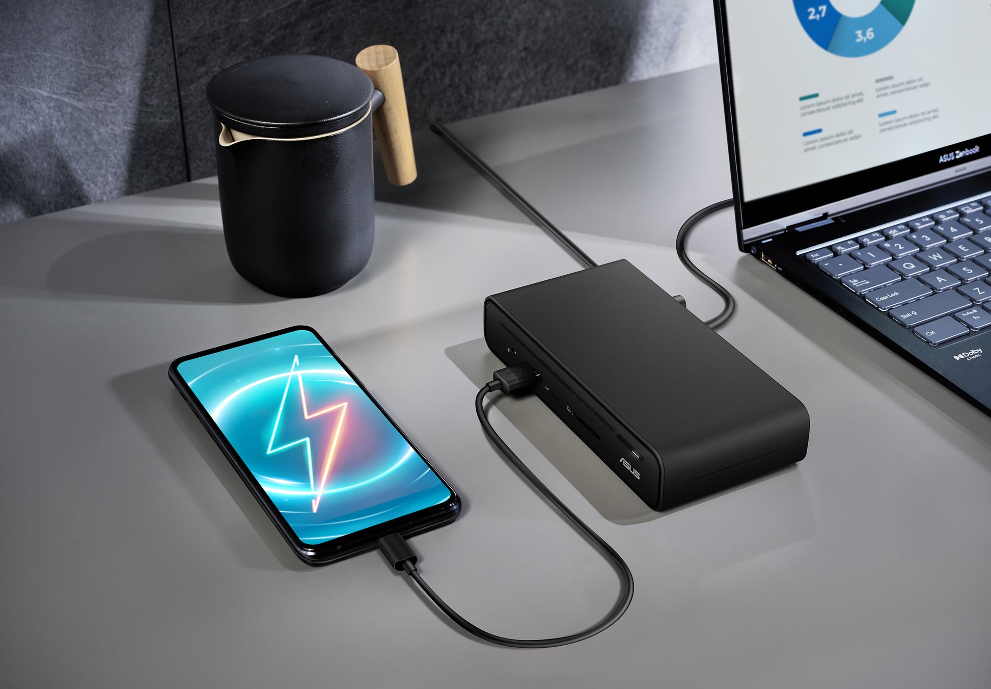 ASUS DC300 Dockingstation – USB-C, 1× DP, 1× HDMI, 3× USB-A, 2× USB-C, 90 W PD, GbE, für Windows/Mac/ChromeOS