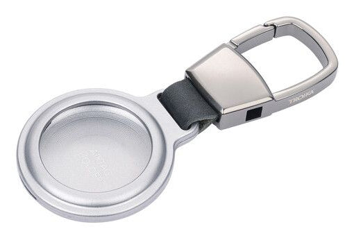 TROIKA AirTag Schlüsselanhänger für AirTag – Aluminium, Silber, 37 × 85 × 9 mm