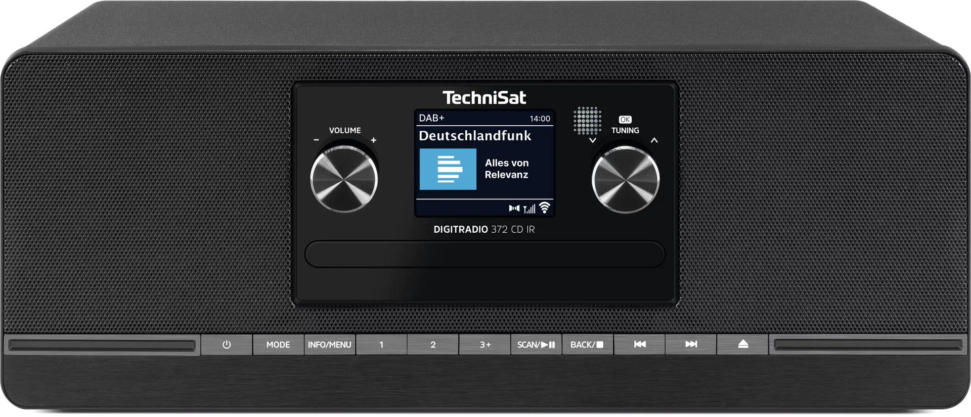 TechniSat DigitRadio 372 CD IR – Internetradio, DAB+/UKW, CD, Bluetooth, WLAN – Schwarz