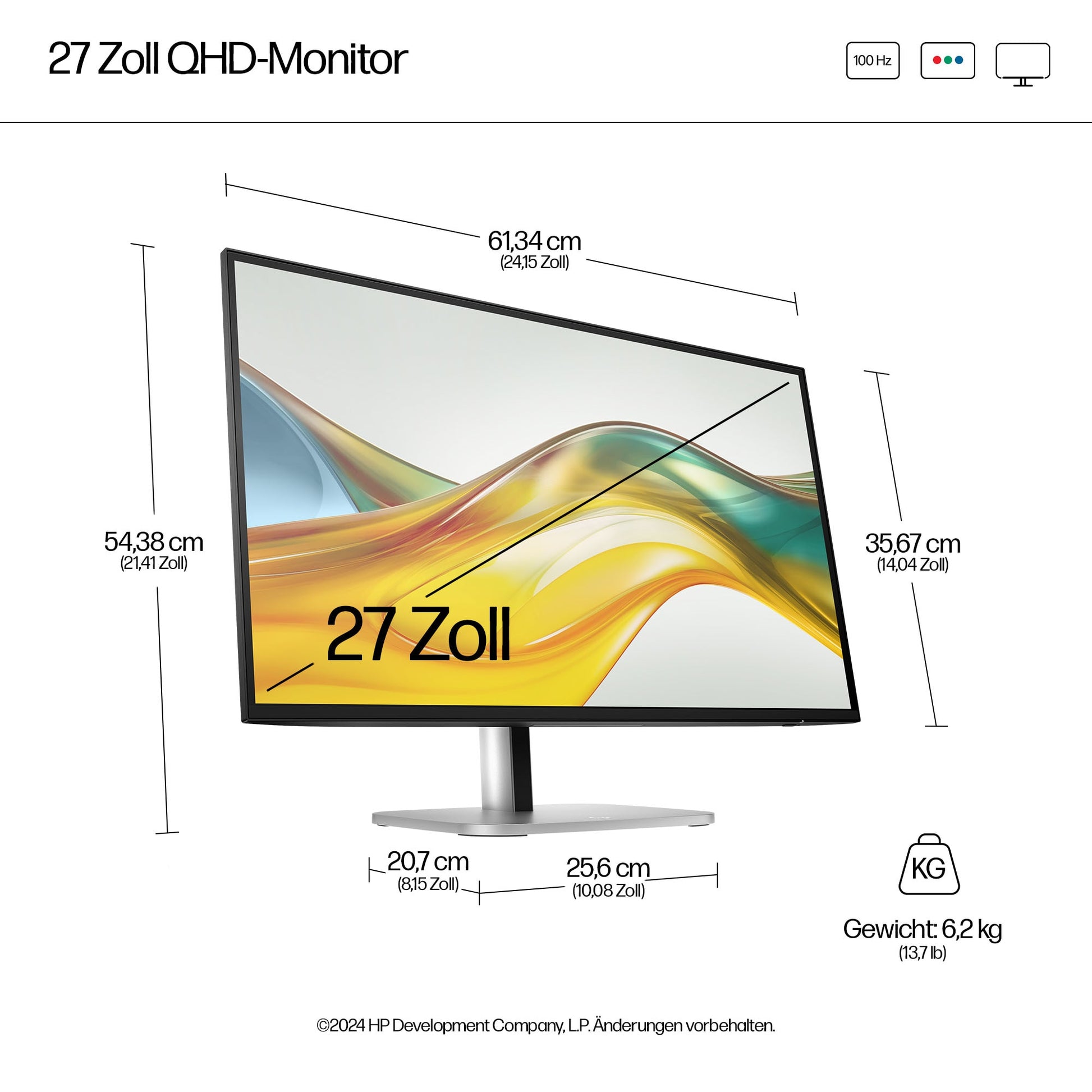 HP Serie 5 Pro 27 (527pq) – Monitor, 27", 2560 × 1440 (WQHD)
