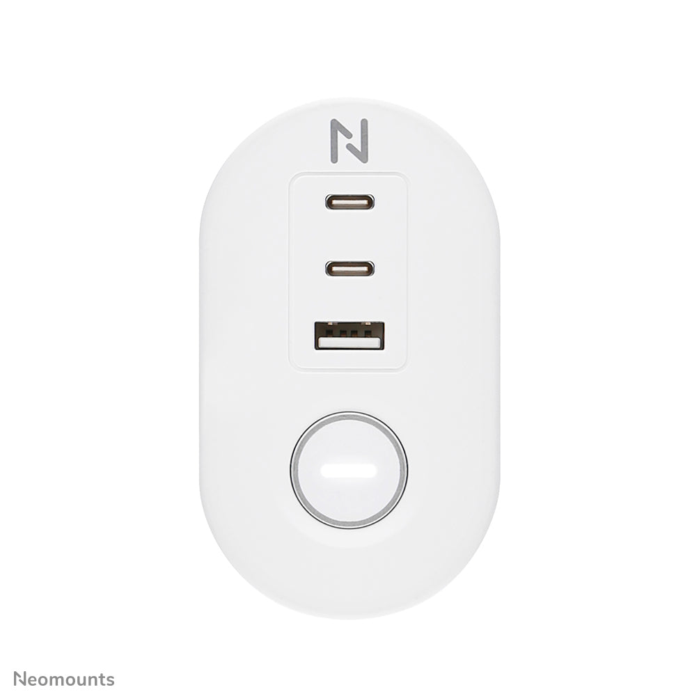 Neomounts DS22-840WH6 – Tischsteckdose, 3×230 V, 2× USB-A, 2× USB-C (Power Delivery), 1,4 m, Weiss