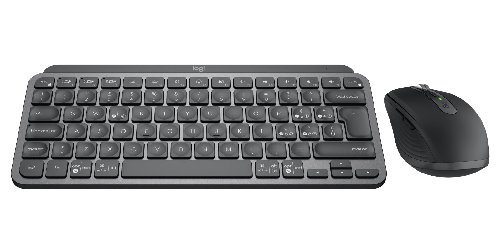 Logitech MX Keys Mini Combo für Business – Tastatur, IT-Layout (IT), Graphit