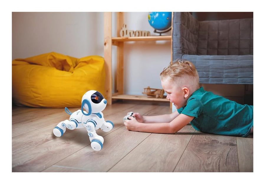 Lexibook Power Puppy Jr Roboterhund – wiederaufladbar, Fernbedienung – 18,0×22,0×12,0 cm – ab 4 J. – blau/weiss