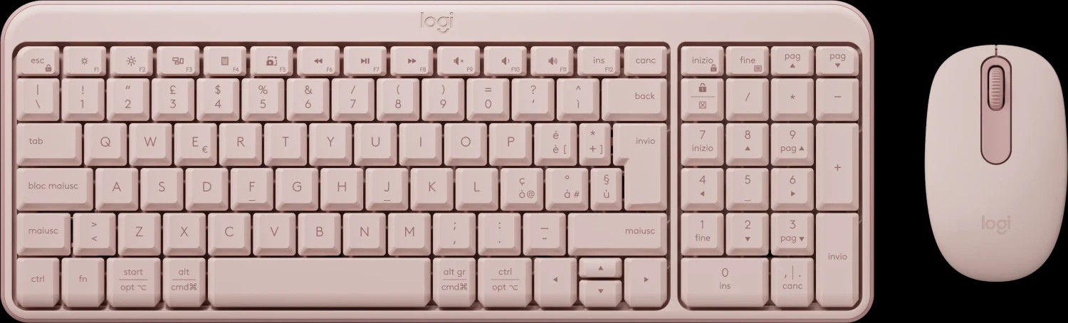 Logitech MK250 – Tastatur – Bluetooth & 2,4 GHz – QWERTY (IT) – Rose