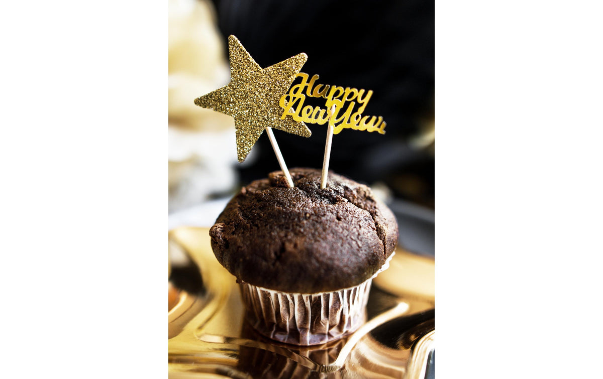PartyDeco Konfetti Happy New Year Schrift – Gold – 4 × 2 cm – Kunststoff – 3 g