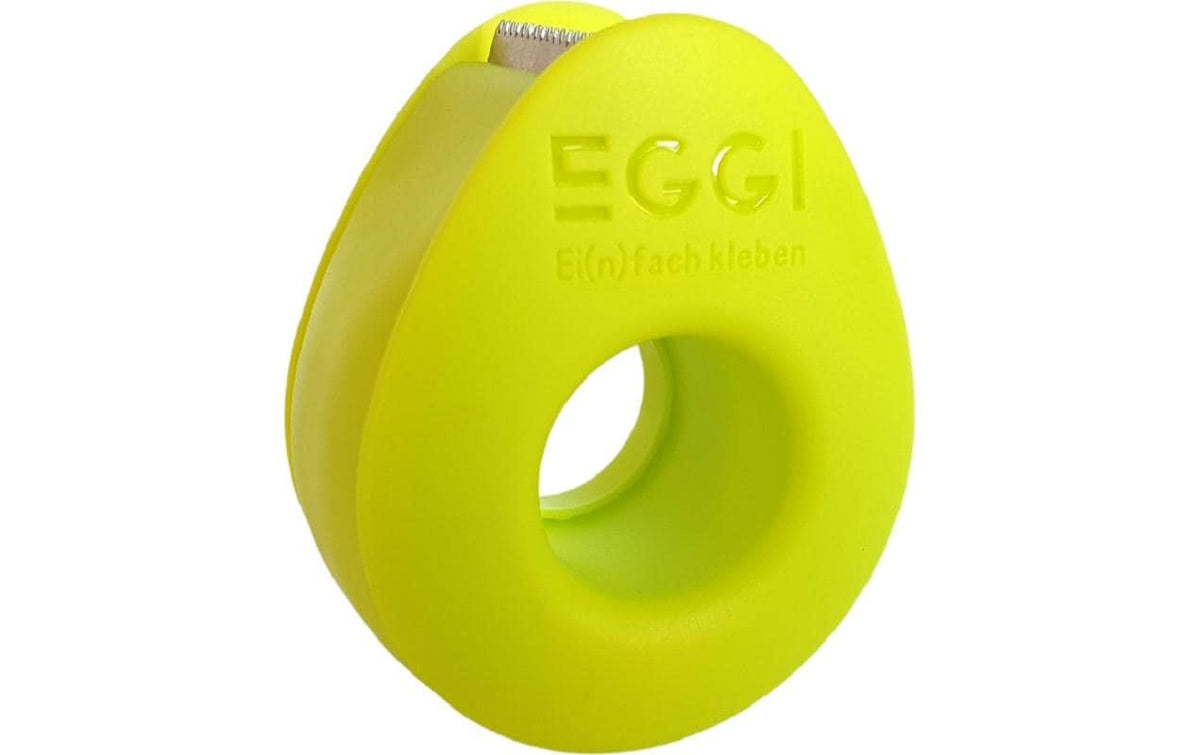 Eggi Handabroller – für Klebeband bis 19 mm × 10 m, Kunststoff (recycelt), Gelbgrün