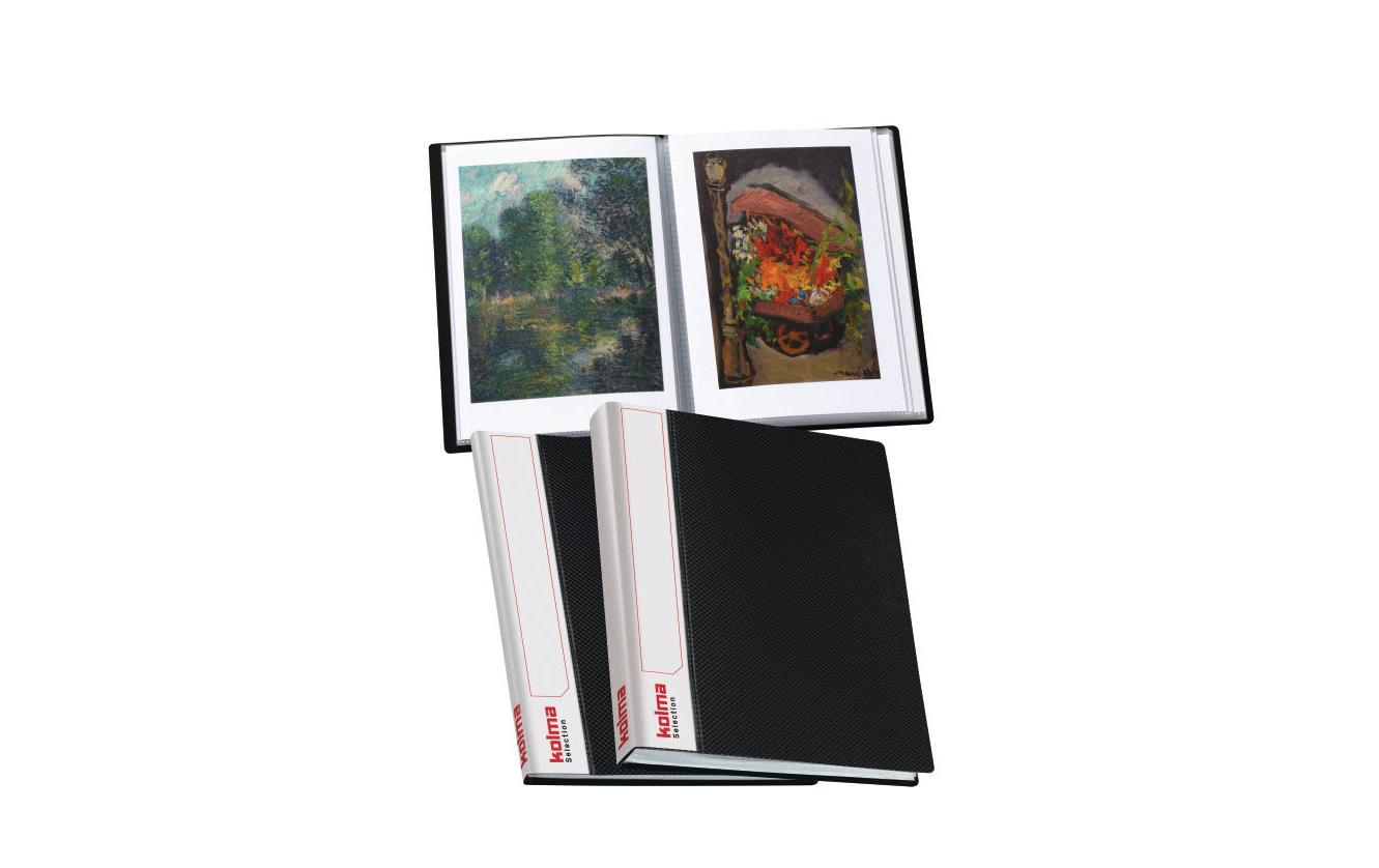 Kolma Sichtbuch Selection – 20 Sichttaschen, A5, glatt, glänzend, schwarz, Kunststoff