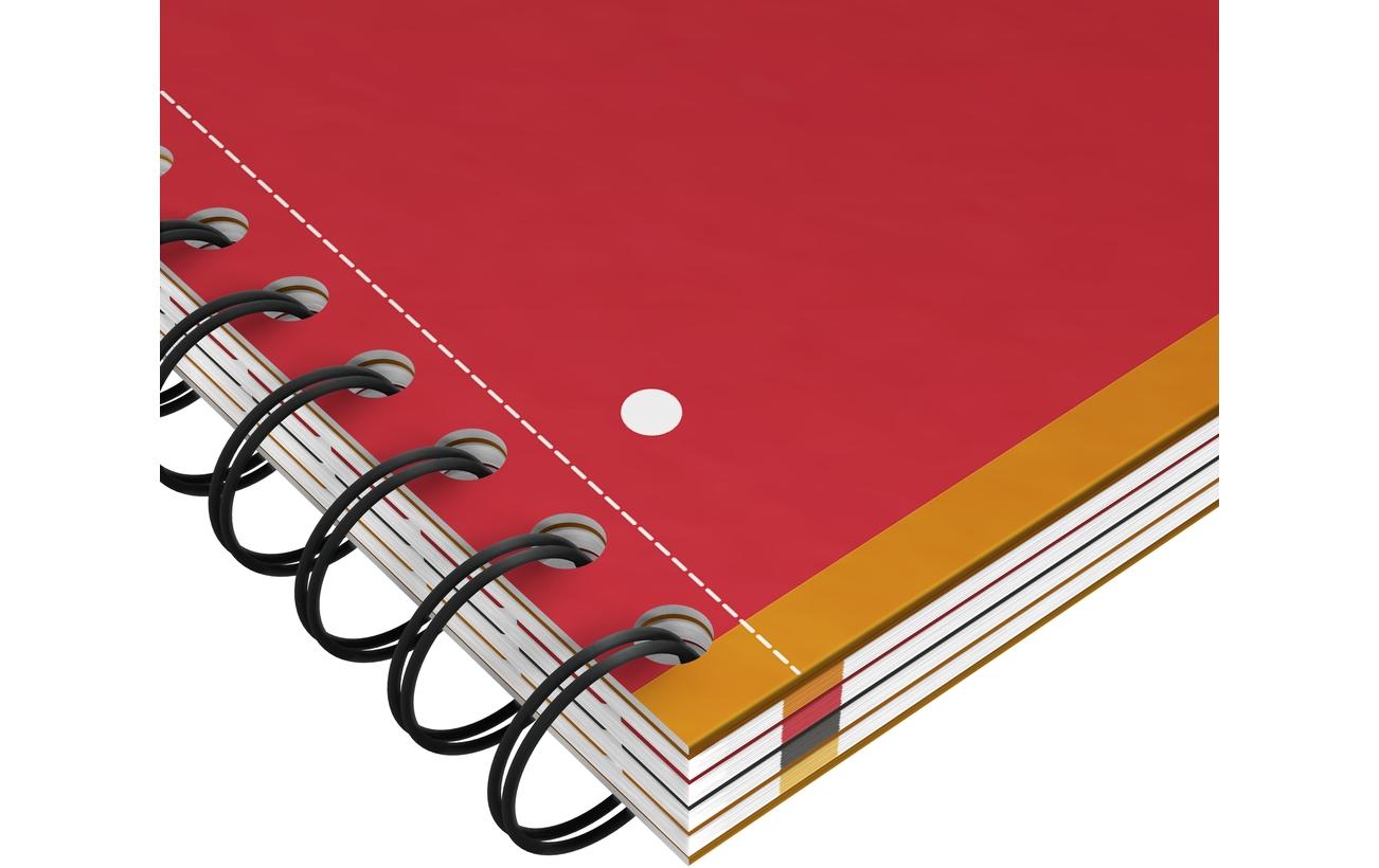 Elba Oxford Notizblock – A4 – 4-fach gelocht, mikroperforiert, Register, Sammeltasche, grau/orange, 5 Stück