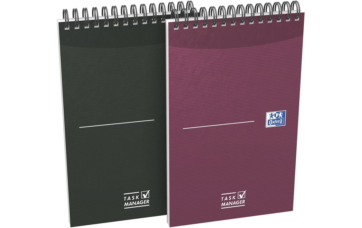 Oxford Spiralbuch – 125 × 200 mm – laminiertes Softcover, Kopfzeile & Datumsfeld, violett, schwarz