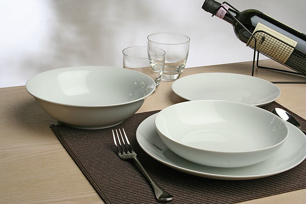 Tognana Porcellane Tognana Speise-Service ME070190000 – 19-teiliges Set, Porzellan, weiss, spülmaschinenfest, mikrowellengeeignet