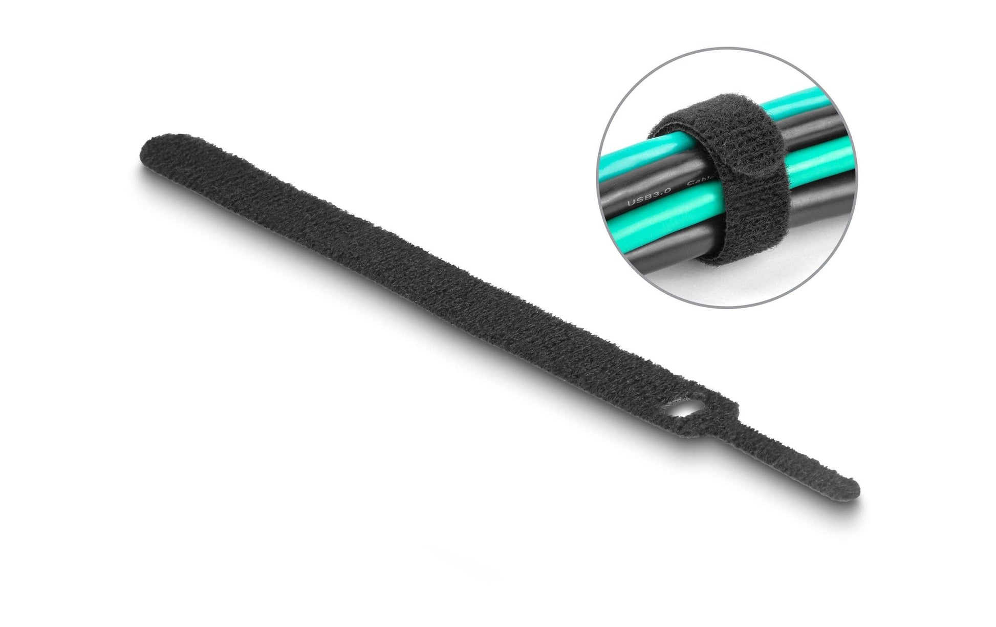 DeLOCK Klettkabelbinder, 150×12 mm, 10er-Pack – schwarz