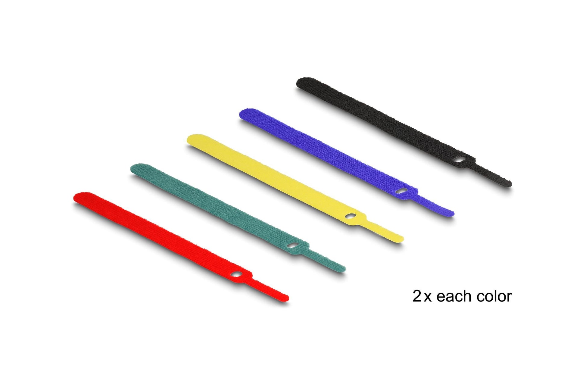DeLOCK Klettkabelbinder, 12×150 mm, 10er-Pack, mehrfarbig