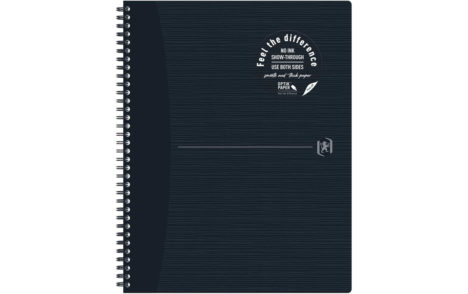 Elba Spiralblock A4+, kariert 5 mm, Spiralbindung, 70 Blatt, perforiert, 90 g/m² – schwarz, für SCRIBZEE App