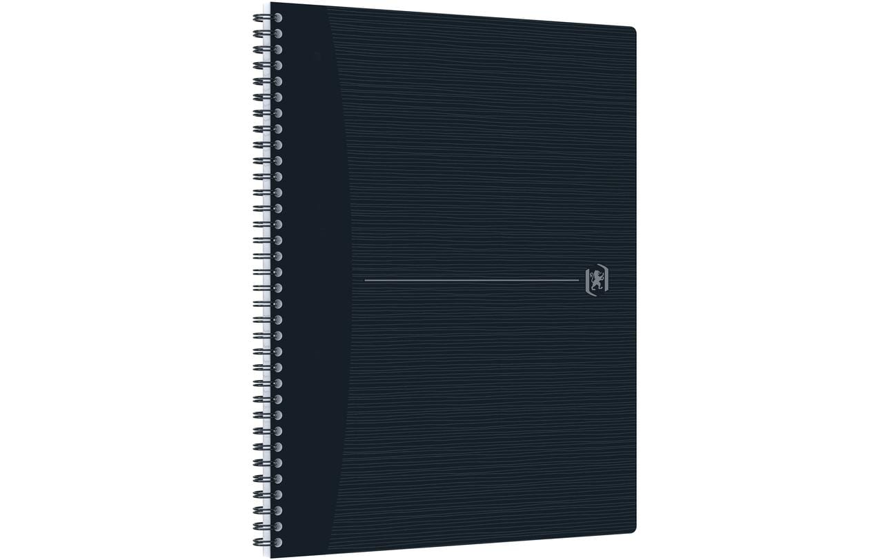 Oxford Spiralbuch – A4+ – 70 Blatt – Doppelspirale, perforiert, SCRIBZEE-kompatibel, stabiler Deckel, schwarz