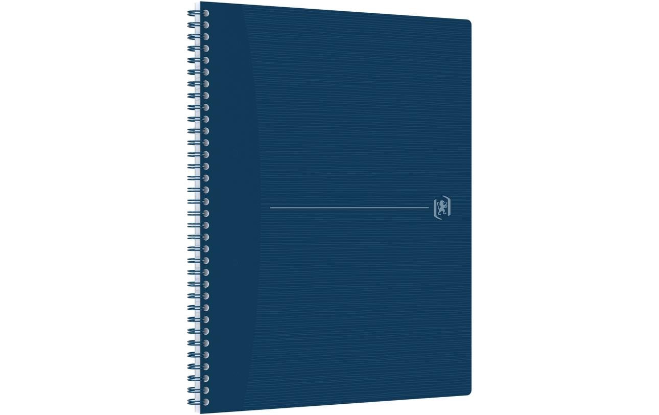 Oxford Spiralheft – A4+ – Doppelspirale, perforiert, kunststoffbeschichteter Softcover, blau, EU Ecolabel