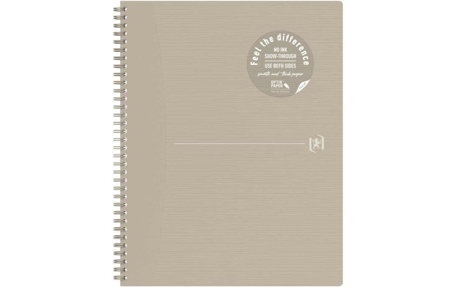 Elba Spiralblock, kariert 5 mm, Spiralbindung, 70 Blatt, mikroperforiert, 90 g/m² – beige, für SCRIBZEE App