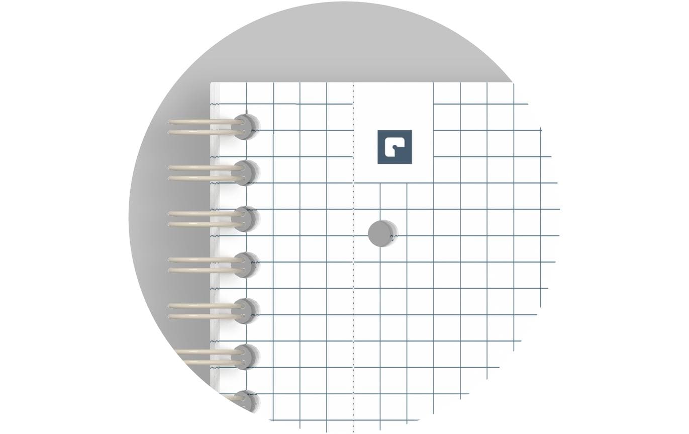 Elba Spiralblock A4+, kariert, 70 Blatt, perforiert, 90 g/m² – grau, für SCRIBZEE App