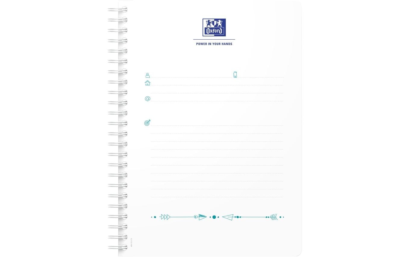 Oxford Spiralbuch – A5 – 60 Blatt – Doppelspirale, Soft-Touch-Finish – Mehrfarbig – EU Ecolabel – 4 Stück