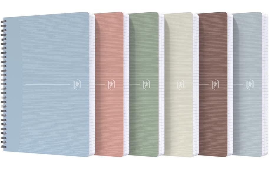 Oxford Collegeblock A5, liniert, Spiralbindung, 90 Blatt, 90 g/m² – sortiert, für SCRIBZEE App