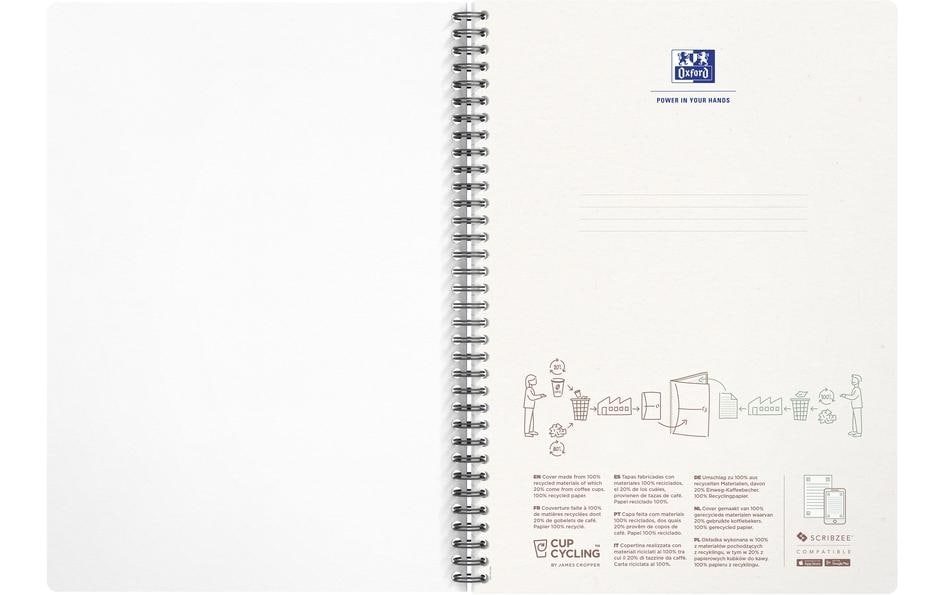 Elba Collegeblock A4, kariert, Spiralbindung, 90 Blatt, 90 g/m² – blau, für SCRIBZEE App