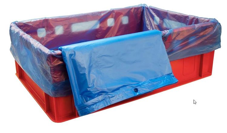 Flachbeutel – Kunststoff, dunkelblau-transparent, 580 × 650 mm, 1500 Stk.