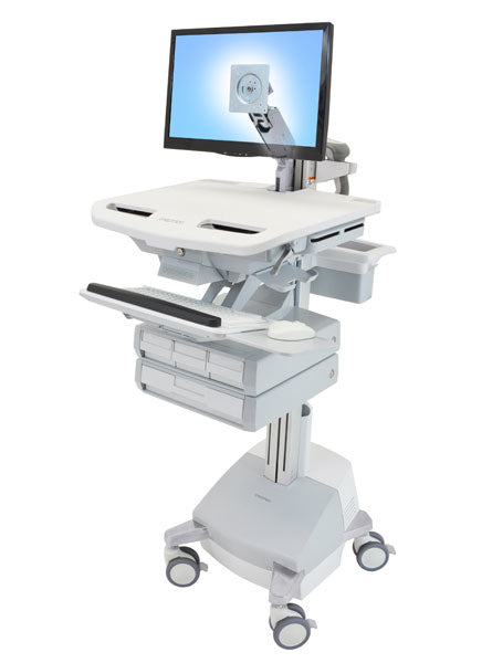 Ergotron StyleView Wagen IT-/Medizin-Fahrwagen – mit LCD-Arm, 4 Schubladen, SLA-Antrieb (EU)