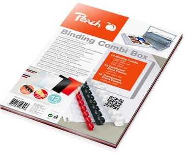 Peach CombBind Plastikbinderücken – A4 – Ø 50 mm – bis 500 Blatt, rot/weiß – 36 Stk.