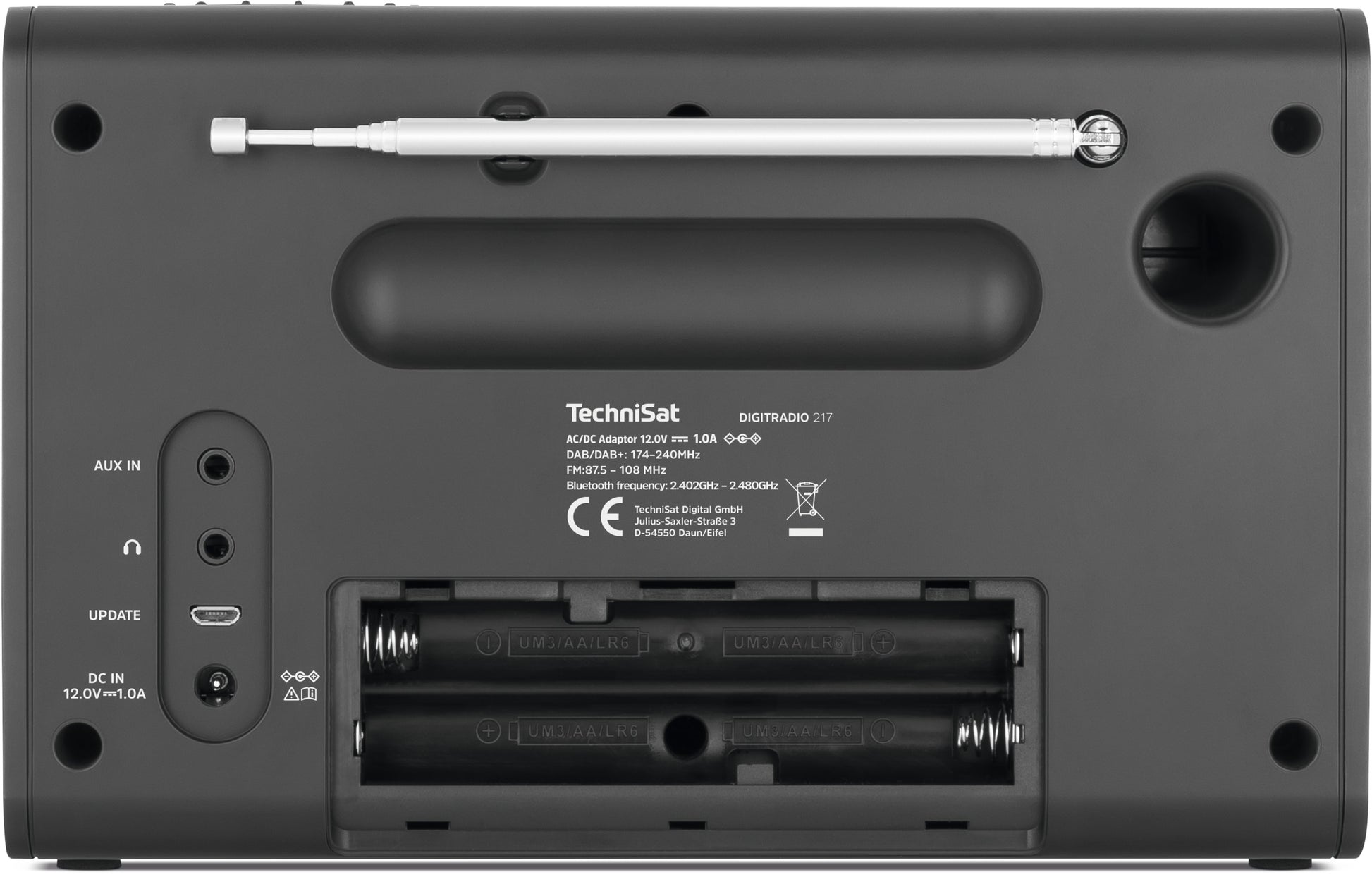 TechniSat DigitRadio 217 – Tragbares DAB+ Radio, UKW, Bluetooth – Schwarz