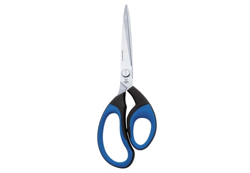 Wedo Schere 21,0 cm, für Rechts- und Linkshänder – Edelstahl, Softgrip, Schwarz/Blau