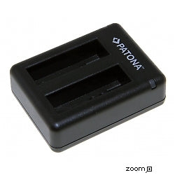 PATONA Dual-Ladegerät AHDBT-401 – schwarz, 2-fach – für GoPro Hero 4