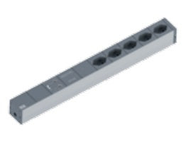 Bachmann GVS 19" Steckdosenleiste 3600 W – Gerätevollschutz, Netzfilter – Rack 1U – T23×5 (Typ J) – für Schwei