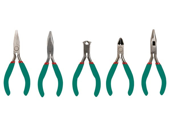 Velleman VTSET Präzisionszangen-Set – 125 mm, Schräg-, Flach-, Telefon- & Spitzzange – 5-teilig, rostfreier Stahl
