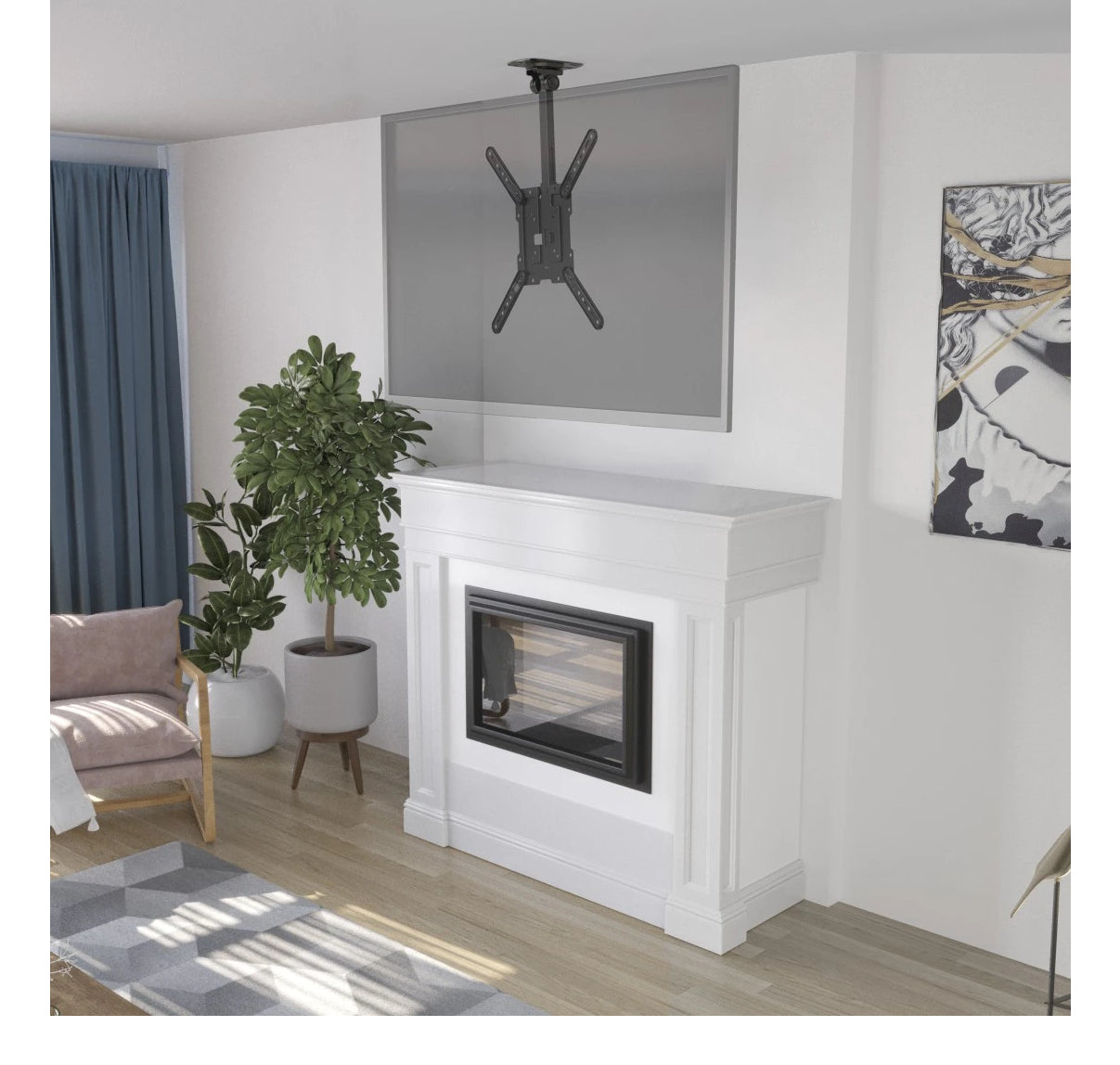 Hama Deckenhalterung – 32–65" – VESA 75×75–400×400 – bis 40 kg, Höhenverstellbar, Schwenkbar – 00220877